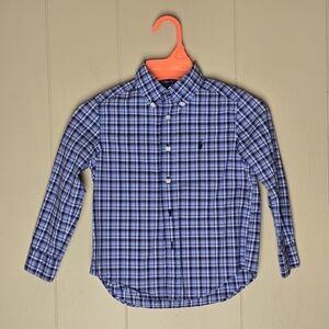 Ralph Lauren Kids Blue Plaid Button Down Shirt